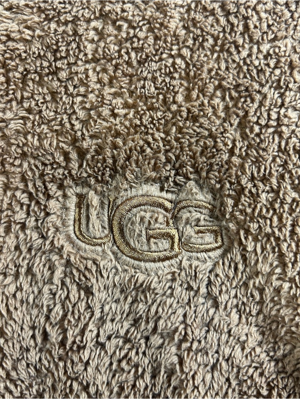 UGG Brown Sherpa Crewneck Pullover Fuzzy With Logo Size Medium - Picture 2 of 8